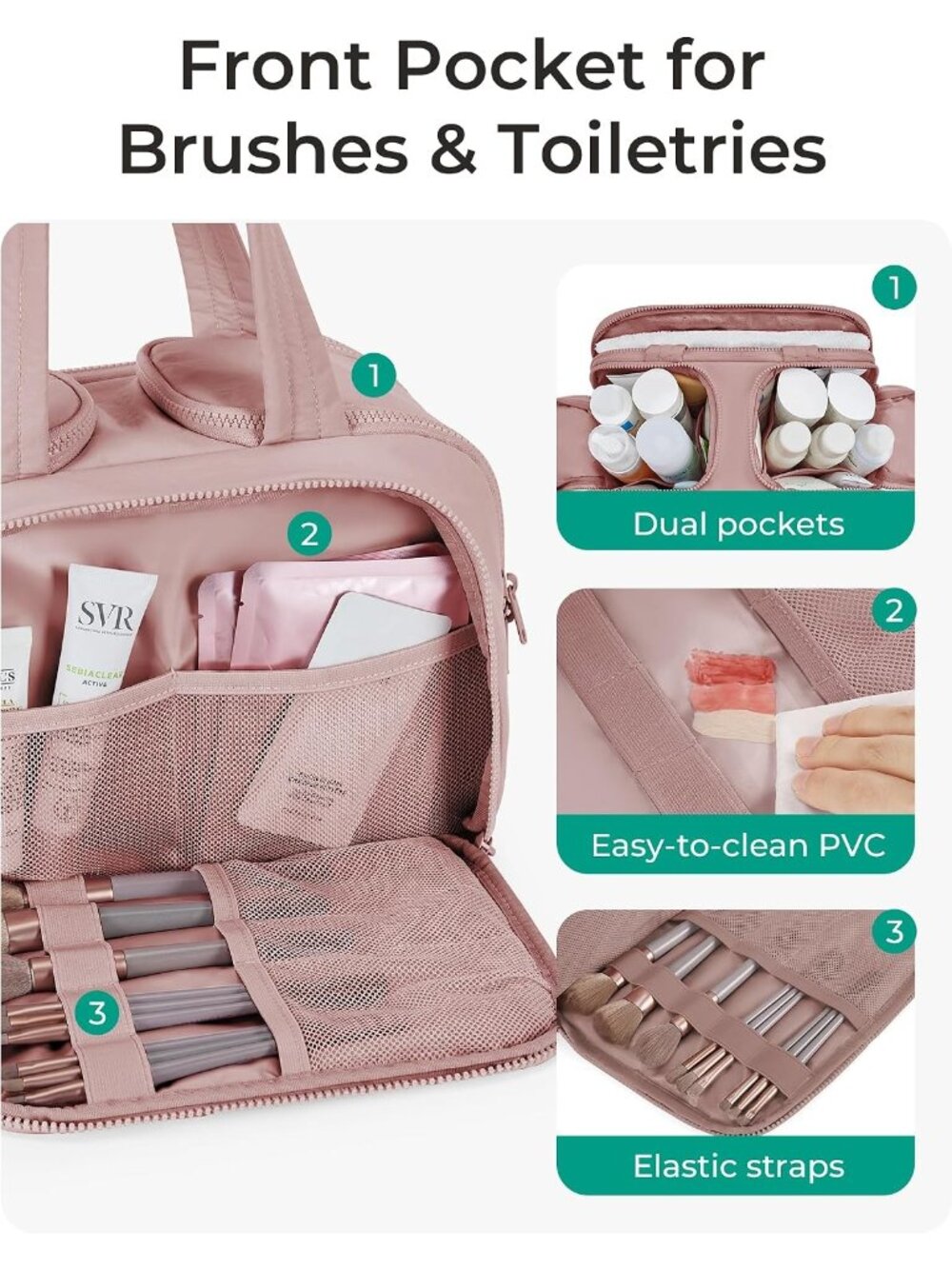 New Travel Toiletry Bag, Lightweight Large Wide-open Travel Bag for Women. - Picture 2 of 6